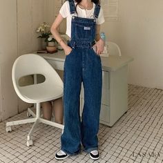 Lasaky - Wide-Leg Cowboy-Style Pants with High Waist and Loose Fit Outfits With Vans, Style Salopette, Denim Suspenders, Blue Suspenders, Chic Backpack, Estilo Harajuku, Overalls Fashion, Black Suspenders, Suspender Pants