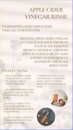 apple cider vinegar rinse, acv hair rinse, natural hair rinse, benefits of acv rinse, shiny hair with acv, reduce dandruff, cleanse, diy, hair, acv, scalp, shine How To Do An Acv Hair Rinse, Acv Benefits Hair, Acv Conditioner Diy, Rosemary Apple Cider Vinegar Hair Rinse, Apple Cider Vinegar Hair Wash, Apple Cider Rinse For Hair, Acv Hair Rinse Benefits, Scalp Cleanser Diy Cider Vinegar, Acv For Dandruff