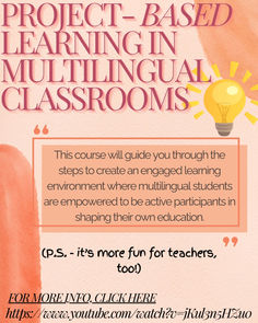 a poster with the words project - based learning in multilingual classrooms on it