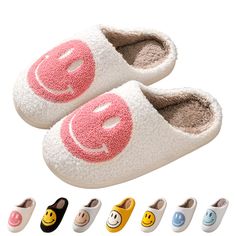 children's slippers with smiley faces on them