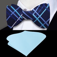 Blue Dapper Blue Bow For Black Tie Events, Dapper Blue Satin Bow, Blue Standard Bow Tie For Black Tie Events, Blue Bow Tie For Black Tie Events, Blue Bow Ties For Business, Dapper Blue Bow With Ties, Blue Bow Tie For Business, Blue Bow Tie Back For Business, Classic Blue Bow Tie And Suit Accessories