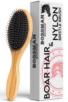 PRICES MAY VARY. Oil Preserving Boar Bristle Beard and Hair Brush: Your beard deserves better than synthetic bristles. Sleek hair brush for locs is made with super soft boar's hair bristles. Slick brush allows your hair to glide seamlessly through the hairbrush resulting in less breakage and damage than with traditional hair brushes. The boar's hair also works to evenly distribute product throughout your beard hair to seal in split ends, nourish, and reduce frizz Massaging Nylon Bristles and Bea Slick Brush, Bristle Hair Brush, Wooden Hair Brush, Boar Bristle Hair Brush, Natural Hair Brush, Boar Bristle Brush, Sleek Hair, Bamboo Brush, Beard Hair