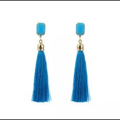 Gorgeous, Elegant, Trendy And Fun Pair Of Earrings. Brand New Also Available/Listed In White. Blue Bohemian Tassel Earrings, Bohemian Blue Fringe Tassel Earrings, Blue Dangle Tassel Earrings With Fringe, Blue Tassel Dangle Earrings For Summer, Blue Summer Tassel Dangle Earrings, Blue Fringe Tassel Earrings For Party, Blue Dangle Tassel Earrings For Beach, Adjustable Blue Tassel Earrings For Parties, Blue Tassel Beach Earrings