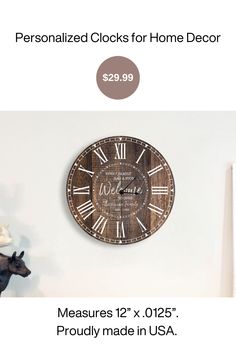 $29.99 - This personalized home decor wall clock is a nice budget wall decor piece for those looking to decorate their living room or bedroom. More designs available. Clock measures 12" x 0.125" and is proudly made in the USA.

#HomeDecor #Budget #BudgetDecor #HomeIdeas #HomeAccessories #HomeFurnishings #HomeDesign #Interiordesign #homemade #homegrown #madeinusa #woodencrafts #woodengifts #decoration #Gifts #birthdays #housewarming #garage #grandparents Budget Wall Decor, Anniversary Gifts For Couples, Family Wall