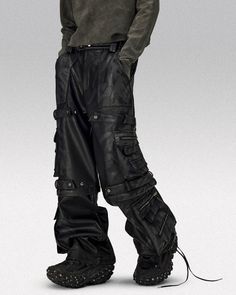 * Cargo pants "Hitshima" are in Asian size: Please choose at least one size larger than your usual size. Check the size guide for more details.   The model is 178 cm (5'10") tall, weighs 58 kg (128 lbs), and wears a size M.   Embrace the Future with the Detachable Cargo Pants "Hitshima" Step into the future with the Detachable Cargo Pants "Hitshima". These pants are the ultimate blend of cyberpunk and dystopian fashion , designed for those who dare to stand out.  Made from premium, durable mater Wide-leg Cargo Pants With Techwear Style, Wide Leg Techwear Cargo Pants With Pockets, Techwear Parachute Pants With Cargo Style, Techwear Parachute Cargo Pants, Techwear Parachute Trousers With Cargo Pockets, Techwear Parachute Pants With Cargo Pockets, Techwear Pants With Belt Loops For Outdoor, Combat Style Wide Leg Pants With Multiple Pockets, Techwear Wide Leg Cargo Pants With Multiple Pockets