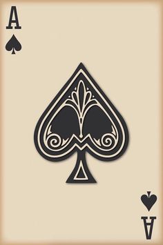 an ace playing card with four of spades in the middle and two hearts at the bottom