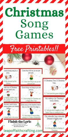 a christmas song game for kids to play with the santa clause and other holiday activities