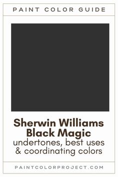 the color guide for sheryln williams's black magic, including best uses and coordinating colors