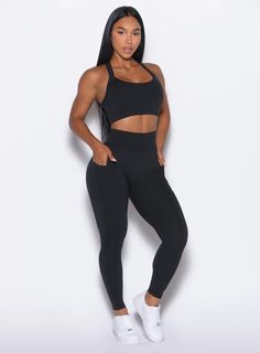 Curves Leggings | Black | Bombshell Sportswear High Waist Activewear With Built-in Bra For Workout, Compressive High-waist Activewear With Built-in Bra, High Waist Yoga Activewear With Built-in Bra, Tight Activewear With Side Pockets For Gym, Tight Gym Activewear With Side Pockets, Fitted Activewear With Side Pockets For Yoga, Athleisure Activewear With Pockets For Light Exercise, Workout Leggings With 4-way Stretch And Pockets, High Stretch Leggings With Side Pockets For Gym