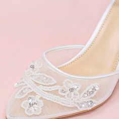 Meet Allison! Pretty and comfortable bridal flats with stunning pearl and rhinestone details... We designed the perfect wedding flats for brides who love beauty and comfort! Allison is made with 3" heels and amazing pearl and jewel details on the finest ivory satin... Did we mention, Allison has the most comfortable fit! Perfect for modern brides! Also, these wedding shoes with flat heels are perfect for outdoor and garden weddings where you won't be worried about heels getting stuck!!! Bridal S Wedding Heels Comfortable, Gold Bridesmaid Shoes, Silver Bridesmaid Shoes, Lace Wedding Heels, Wedding Flats For Bride, Mother Of The Bride Shoes, Wedding Wedges, Shoes For Bride, Heels Comfortable