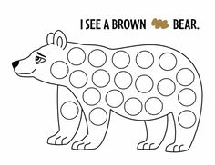 a bear with dots on it that says i see a brown bear