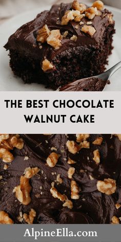 the best chocolate walnut cake recipe is made with brownies, walnuts and chocolate