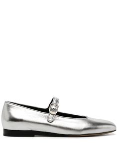 Shop Le Monde Beryl Mary Jane leather ballerina shoes Nyc April, Silver Shoe, Heels Kitten, Tone Calves, Buckle Heels, Expensive Bag, Shoes Silver, Chanel 2, Ballerina Shoes