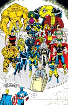 an image of a comic book cover with many characters