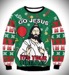 Get into the holiday spirit with a twist of humor and celebration with our "It's Your Birthday" Jesus Christmas Sweater! This festive sweater combines traditional Christmas cheer with a playful nod to the true reason for the season. Featuring a fun and lighthearted design of Jesus with the words "It's Your Birthday," this sweater is perfect for spreading joy, laughter, and a reminder of what Christmas is all about. Note: -This sweater is designed for fun and lightheartedness. It makes a great gift for those who appreciate a good laugh and the holiday spirit. Care Instructions: -Machine wash cold with like colors. -Tumble dry low or lay flat to dry to maintain the vibrant colors and softness. Warning: May cause spontaneous Christmas caroling and extra holiday cheer! Jesus Sweater, Xmas Couple, Tacky Christmas Sweater, Mens Ugly Christmas Sweater, Jesus Birthday, Birthday Sweatshirt, Ugly Xmas Sweater, Tacky Christmas, Happy Birthday Jesus