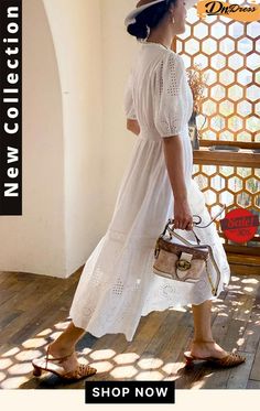 White Emroidered V-neck Maxi Dress Knee-length Broderie Anglaise Midi Dress, Casual Midi Dress With Broderie Anglaise, Casual Broderie Anglaise Midi Dress, Floral Embroidery Midi Dress For Daywear, Floral Embroidered Midi Dress For Daywear, Casual Midi Dress With Broderie Anglaise For Brunch, Feminine Embroidered Midi Dress, Embroidered Feminine Midi Dress, Embroidered V-neck Midi Dress