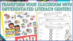 a classroom poster with the words transform your classroom with differentiated library centers and activities to help students