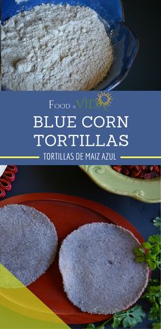 blue corn tortillas on a red plate