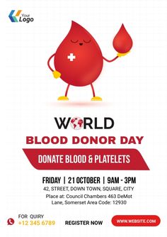 the world blood donor day flyer