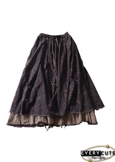 Women Black elastic waist drawstring print A Line Skirt Spring Printed Chiffon Tops, Tulle Bows, Spring Fabric, Line Skirt, Spring Women, Black Ruffle, Print Chiffon, Nike Outfits, A Line Skirt