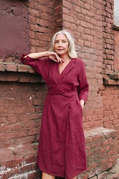 Belted Linen Dress With Pockets Oversized Linen Shirt Dress | Etsy Fall V-neck Shirt Dress With Pockets, Relaxed Fit V-neck Shirt Dress For Fall, Office Dresses With Pockets And Lapel Collar, Oversized V-neck Shirt Dress For Fall, Fall Daywear Dresses With Roll-up Sleeves, Fall Dresses With Roll-up Sleeves For Daywear, Semi-formal Dresses With Lapel Collar And Pockets, Fall Dress With Pockets And Spread Collar, Fall Dresses With Button Closure And Suit Collar