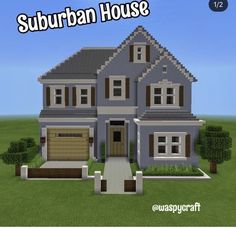 an image of a suburban house in minecraft with the words suburban house below it