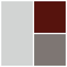 three different shades of gray and red