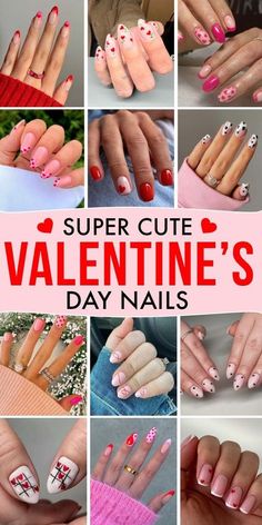 Nail Designs Christmas Short, Cute Short Nails Fall, Pink Valentines Nails Short, Square Short Nails Design, Valentine Nails Coffin, Short Nails Autumn, Nail Inspo Heart, Valentine Day Nails Acrylic, Valentine's Day Nails Pink