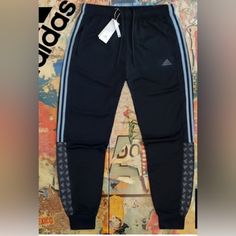 Nwt Smoke Free Fast Shipping Bundle To Save R Adidas Cotton Joggers For Gym, Adidas Logo Black Jogging Pants, Black Adidas Jogging Pants, Black Adidas Bottoms For Jogging, Adidas Black Joggers With Logo, Black Adidas Joggers With Logo, Adidas Black Three Stripes Joggers, Adidas Black Joggers For Gym, Adidas Black Sports Joggers