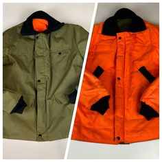 VINTAGE 70’s MIDWEST OUTERWEAR HUNTING JACKET COAT OD GREEN BLAZE ORANGE TALON. Shipped with USPS Priority Mail. Union made in the USA. Near mint condition. NOS 70s Ski, Hunting Jacket, Orange Jacket, Hunting Jackets, Oblivion, Union Made, Jacket Coat, Men's Collection, Priority Mail