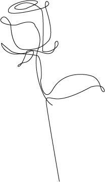 a single line drawing of a flower