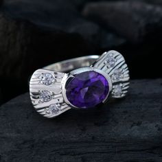 Riyo Real Gemstones Oval Faceted Purple Amethyst Silver ringAmethyst Real Gemstones jewellery Ring- Sterling Silver Purple Amethyst Ring - Amethyst Ring, Sterling Silver, Purple, man jewelry, Gems ring, college student gift, bohemian, most item, Ring man jewelry, Amethyst Real Gemstones, Ring gift for christmas day * One thing that has been known for a long time, on the other hand, is the fact that the amethyst changes its colour on being heated. Smoky stones are transformed at temperatures of a Purple Amethyst Ring, Dog Jewelry, Gem Ring, Amethyst Ring, Purple Amethyst, Ring Gift, Sapphire Ring, Ring, Gemstone Jewelry