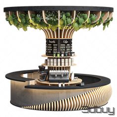 a coffee machine with plants growing out of it's sides and on the top