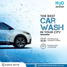 an advertisement for the best car wash in your city