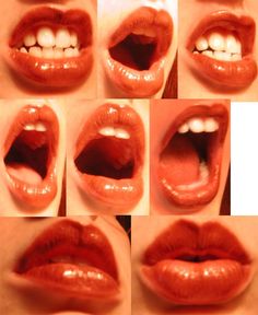 multiple images of different lips with white teeth