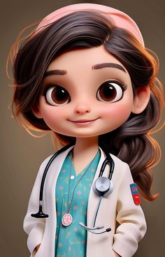 a cartoon character wearing a doctor's coat and stethoscope