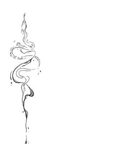 a black and white drawing of a candle with swirls on the side, against a white background