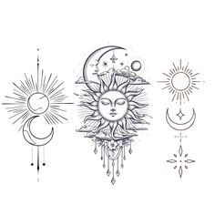 the sun and moon tattoo design