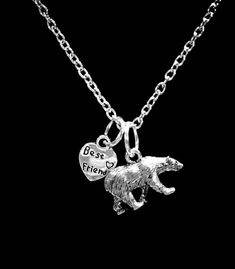 Best Friend Gift, Polar Bear Necklace, Animal Necklace, Best Friend Necklace, Mama Bear Mother's Day Basketball Necklace, Sports Mom Gifts, Best Friend Necklace, Animal Necklace, Bear Necklace, Friend Necklaces, Pet Necklace, Best Friend Gift, Letter Charms