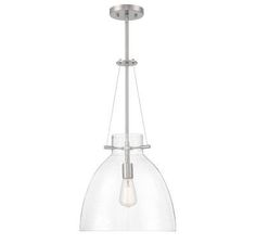 a light fixture with a clear glass shade