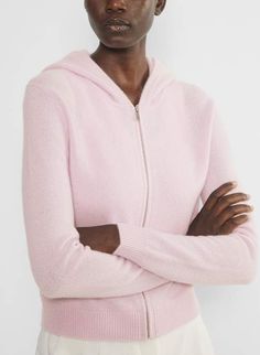 CASHMERE HOODED ZIP-UP Cashmere Sweater Outfit, Sweat Vest, Cashmere Jacket, Fully Fashioned, Zip Up Sweater, Hooded Sweater, Dress Suits, Denim Shirt, Cashmere Sweaters