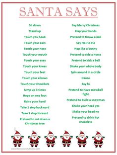 santa's christmas song printable for kids