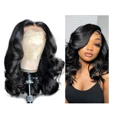 Black Wavy Wig, Wavy Middle Part, Middle Part Wig, Natural Pretty, Hair Machine, Curls Hair, Wavy Wigs, Wavy Wig, Curl Styles