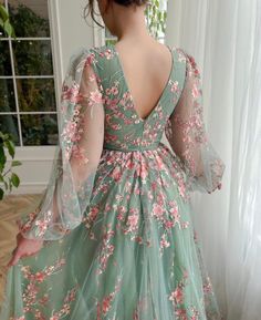 Blushed Rose Bouquet Gown | Teuta Matoshi Fairy Skirt, Cocktail Dress Wedding, Custom Size Dresses, Green Prom Dress, Women's Evening Dresses, Prom Dresses With Sleeves, Prom Dresses Long With Sleeves, Party Gowns, Fancy Dresses