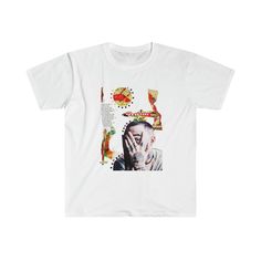 The Livnsol unisex soft-style Mac Miller t-shirt puts a new spin on casual comfort. It is an original collage art work design turned into a shirt. .: Light fabric  .: Eurofit .: Tear-away label .: Runs true to size Artsy White Graphic T-shirt, Artsy Relaxed Fit T-shirt For Streetwear, Artsy Cotton Graphic Print T-shirt, Artsy Screen Print T-shirt For Streetwear, Artistic Funny Print T-shirt For Streetwear, Artistic T-shirt With Funny Print For Streetwear, Artsy Graphic Print T-shirt For Streetwear, Original Collage Art, Mac Miller