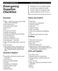 Earthquake Preparedness Checklist #LDSemergencyresources #MormonLink Emergency Preparation, Emergency Plan