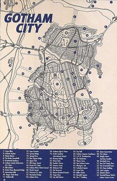 an old map of the city of gotham city