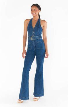 Step out in style with the Fort Worth Jumpsuit! This playful and stretchy denim jumpsuit features a flattering bootcut design and a trendy belt with gold hardware. Perfect for any occasion, this jumpsuit will have you turning heads and feeling... Trendy Belts, Boss Brand, Jumpsuit Blue, The Fort, Flowing Dresses, Denim Jumpsuit, The Girl Who, Fort Worth, Simple Style