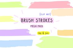 brush strokes mega pack for photoshopping and texturing with pastel colors on white background