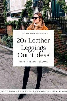 20+ chic faux leather leggings outfit ideas for fall and winter. Looking for the perfect fall 2023 fashion? We’re sharing how to wear faux leather leggings plus 20 leather leggings outfit ideas for all occasions: leather leggings outfits for a night out, casual, for work, or everything in between. Casual fall outfits, Leather pants outfits Leggings With Heels Outfit Classy, Liquid Leather Leggings Outfit, Faux Leather Pants With Sneakers, How To Wear Leather Leggings Over 40, Shoes To Wear With Faux Leather Leggings, Fall 2024 Outfits Leggings, Black Leather Leggings Outfit Winter, Styling Faux Leather Pants, What To Wear With Black Leather Leggings